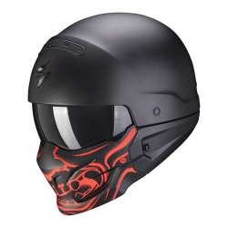 Casque Jet Scorpion EXO-COMBAT EVO SAMURAI Noir mat-Rouge