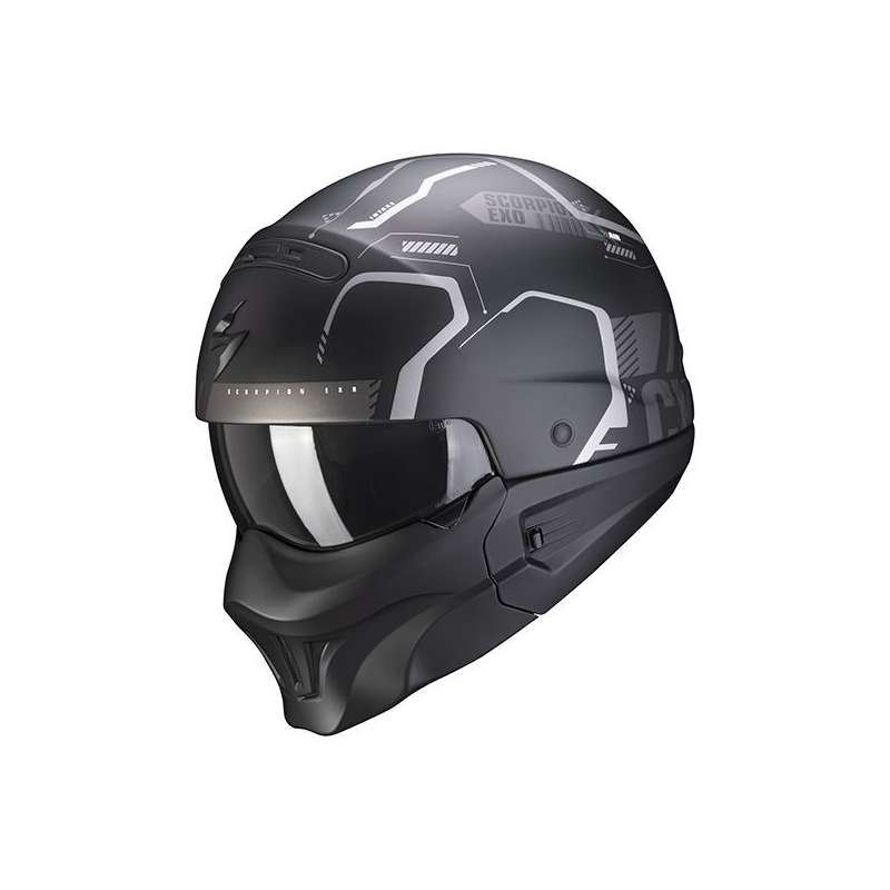 Casque Jet Scorpion EXO-COMBAT EVO RAM Noir Mat-Argent