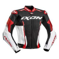 IXON VORTEX 2 Veste de Cuir Noir-Blanc-Rouge