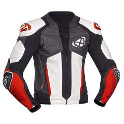 IXON VENDETTA Lederjacke EVO Schwarz-Weiss-Rot