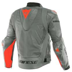 Veste Dainese SUPER RACE gris-rouge fluo