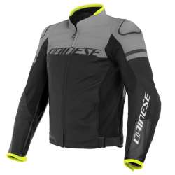 DAINESE Lederjacke AGILE schwarz matt-grau