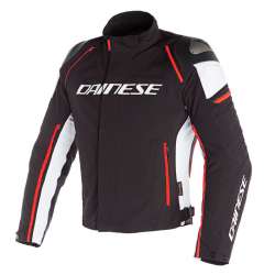 DAINESE D-DRY Jacke RACING 3 schwarz-weiss-fluo rot