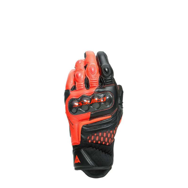 DAINESE Handschuhe CARBON 3 kurz schwarz-fluo rot