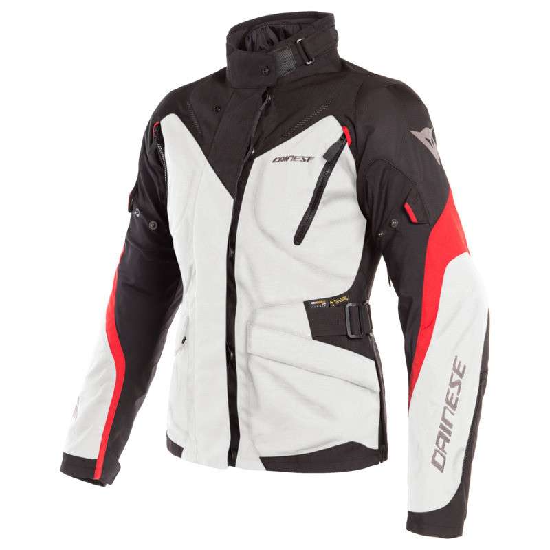 Veste Dainese D-DRY TEMPEST 2-Lady gris clair-noir-rouge