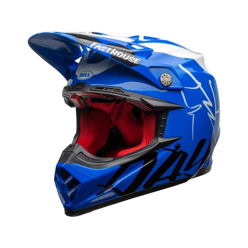 Helm BELL Moto-9 Flex Fasthouse DID 20 Gloss Blue/White