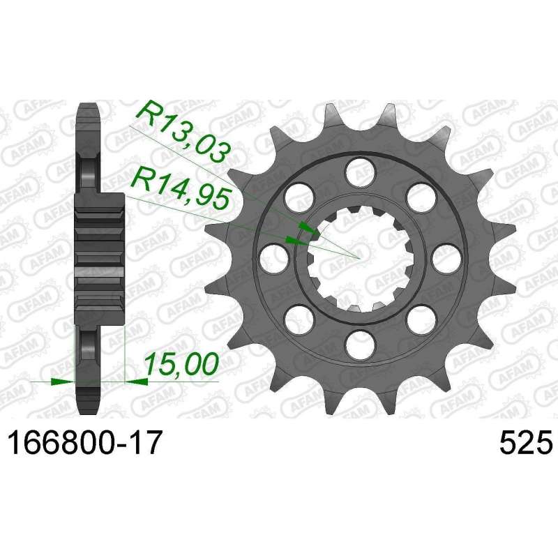 Pignon Afam 525 avec 17 dents