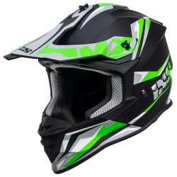 Motocrosshelm iXS362 2.0 -schwarz matt-grün fluo