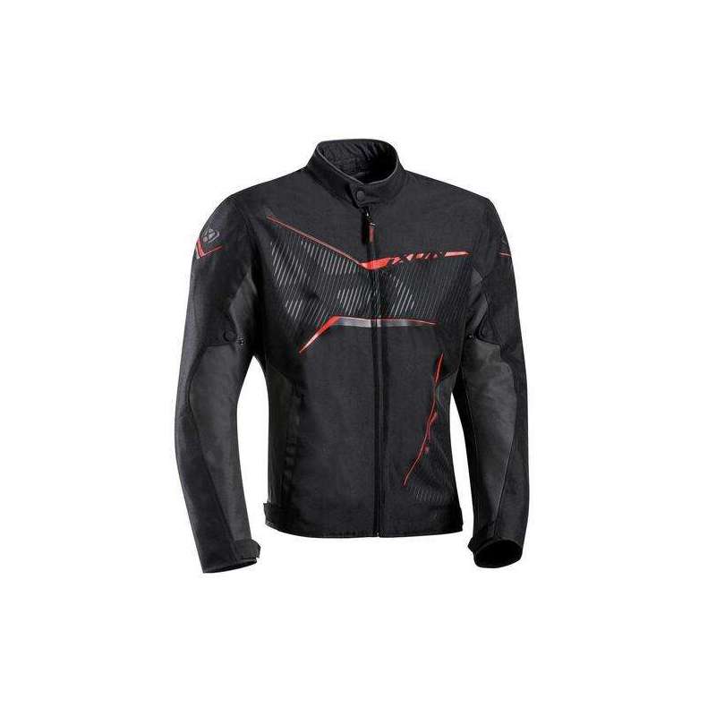 IXON SLASH Veste Textile Noir-Gris-Rouge