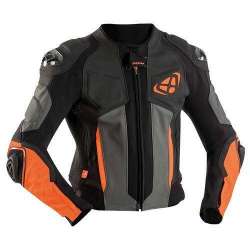 IXON VENDETTA Veste Cuir EVO Noir-Anthracite-Orange