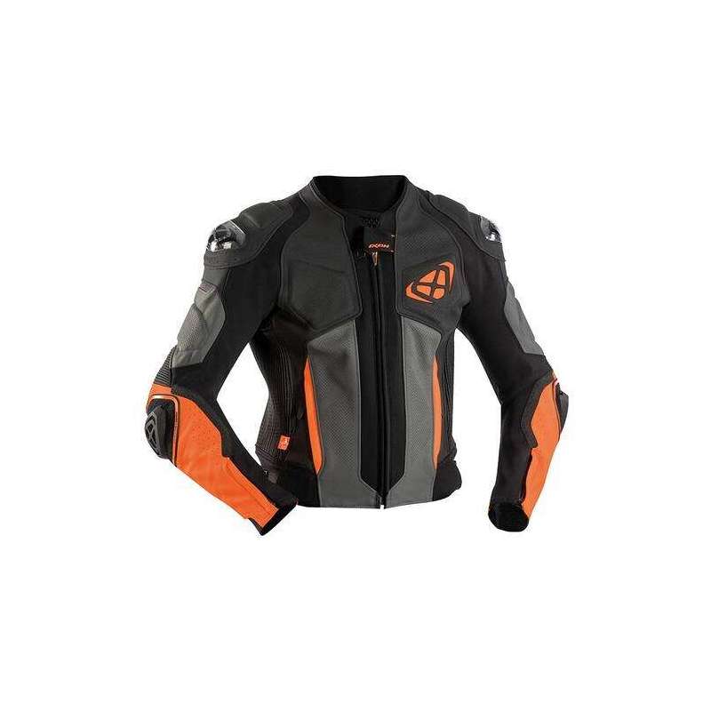 IXON VENDETTA Veste Cuir EVO Noir-Anthracite-Orange