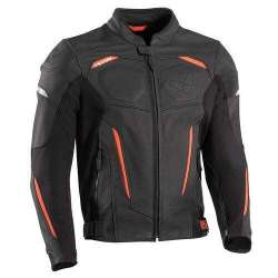 IXON CEROS Veste Cuir Noir-Rouge