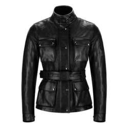 BELSTAFF TRIALMASTER PRO JACKE DAMEN WAXED LEATHER  ANTIQUE BLACK