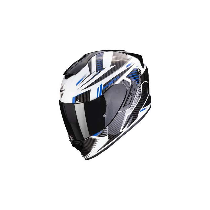 Casque Intégral SCORPION EXO-1400 EVO SHELL Air Blanc-Bleu