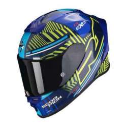 Casque Intégral SCORPION EXO-R1 EVO VICTORY Air -Bleu-Jaune Fluo