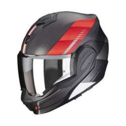 Casque Modulable SCORPION EXO-TECH EVO CARBONE GENUS Air -Noir Mat-Rouge