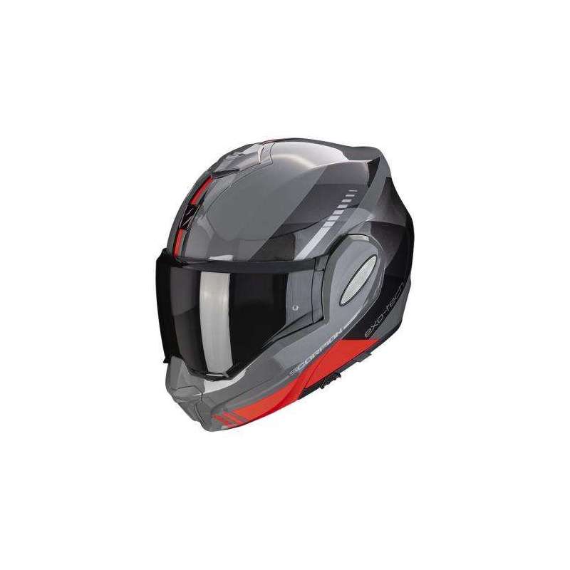 Casque Modulable SCORPION EXO-TECH EVO GENRE -Gris-Noir-Rouge