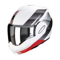 Casque Modulable SCORPION EXO-TECH EVO GENRE -Blanc Mat-Gris-Rouge