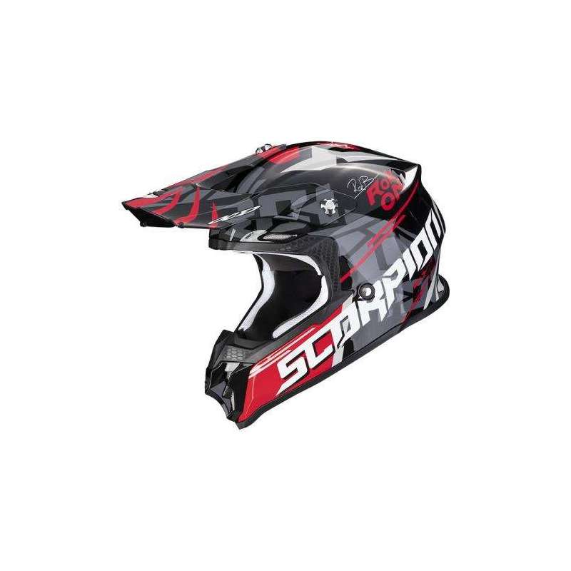 Casque Cross SCORPION VX-16 EVO ROK BAGOROS Air -Noir-Rouge