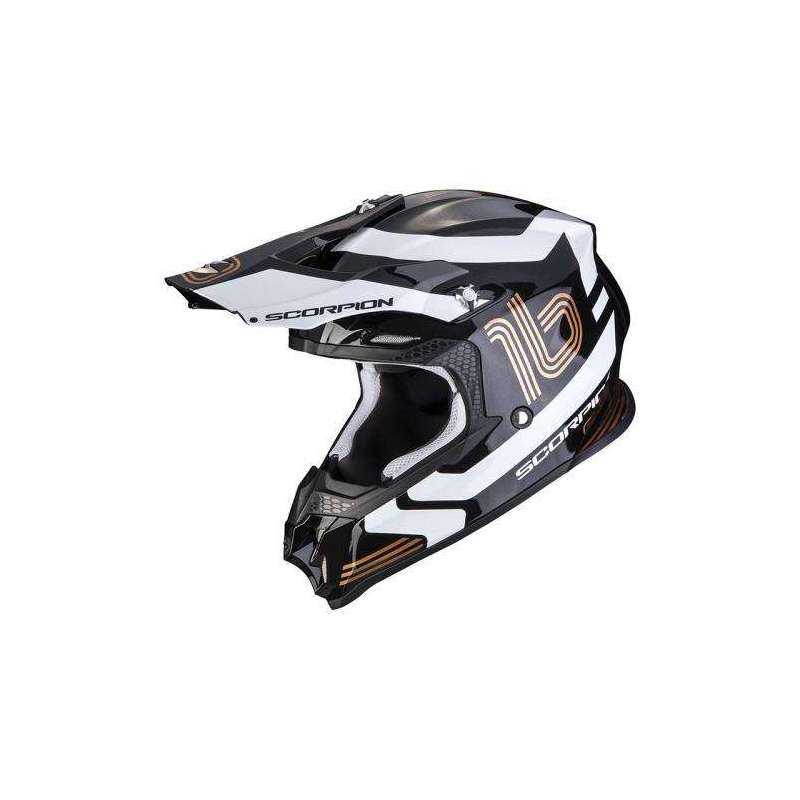 Casque Cross SCORPION VX-16 EVO TUB Air -Noir Métal-Or