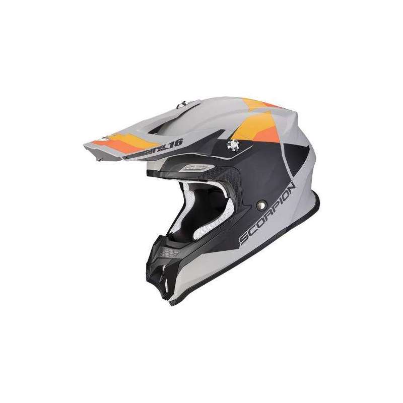 Casque Cross SCORPION VX-16 EVO SPECTRUM Air -Gris Mat-Orange