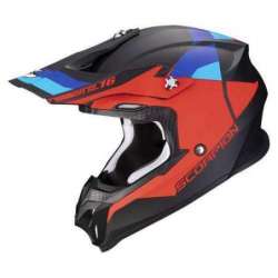 Casque Cross SCORPION VX-16 EVO SPECTRUM Air -Noir Mat-Rouge-Bleu