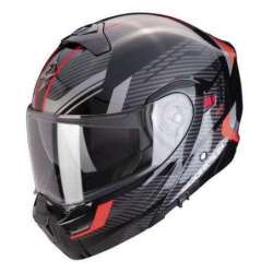 Casque Modulable SCORPION EXO-930 EVO SIKON -Noir-Argent-Rouge