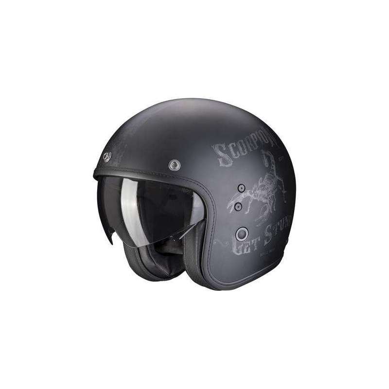 Casque Jet SCORPION BELFAST EVO PIQUE -Noir Mat-Gris