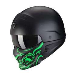 Casque Modulable SCORPION EXO-COMBAT EVO SAMURAI -Noir Mat-Vert