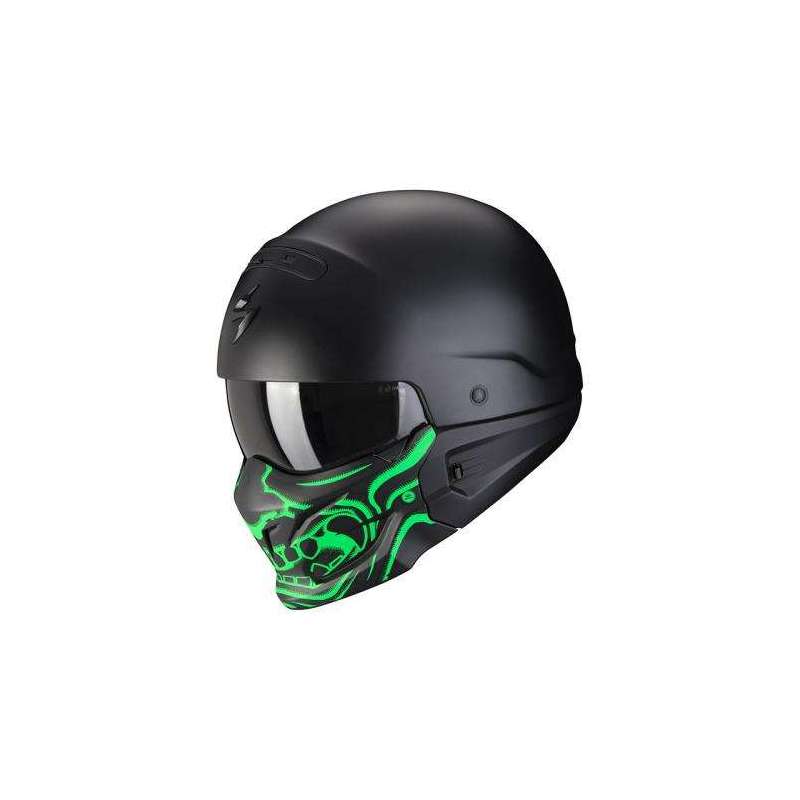 Casque Modulable SCORPION EXO-COMBAT EVO SAMURAI -Noir Mat-Vert