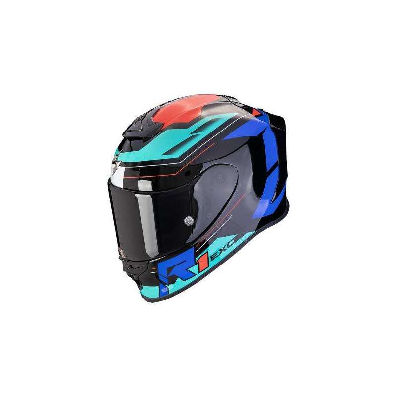 Casque SCORPION EXO-R1 EVO BLAZE Air Noir-Bleu-Rouge