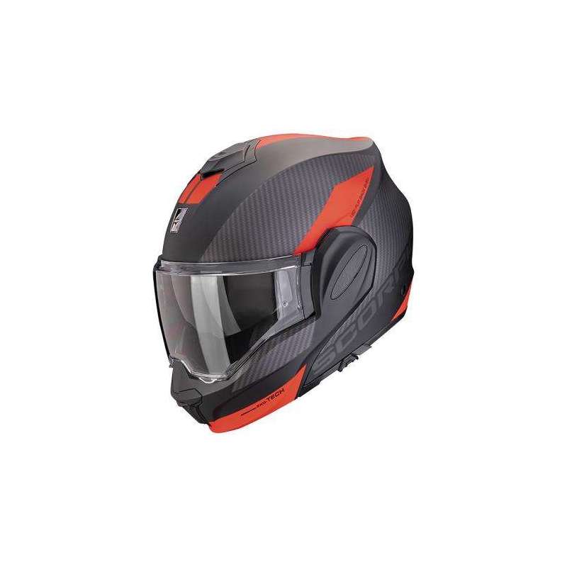 Casque SCORPION EXO-TECH EVO TEAM Noir Mat Argent-Rouge