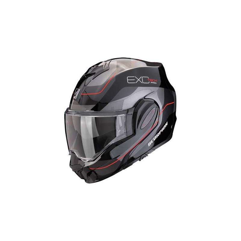 Casque SCORPION EXO-TECH EVO PRO COMMUTA Noir-Argent-Rouge