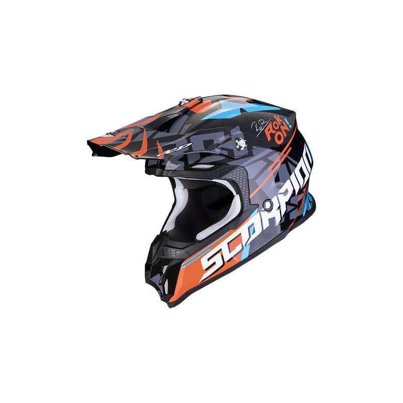 Casque SCORPION VX-16 EVO ROK BAGOROS Air Noir-Orange Casque SCORPION VX-16 EVO ROK BAGOROS Air Noir-Orange