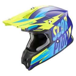 Helm SCORPION VX-16 AIR EVO SLANTER Mattblau-Neongelb