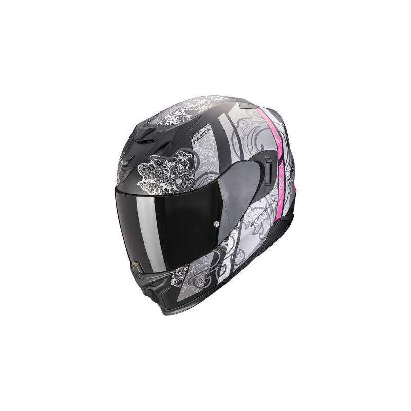 Casque SCORPION EXO-520 EVO AIR FASTA Noir Mat-Argent-Rose