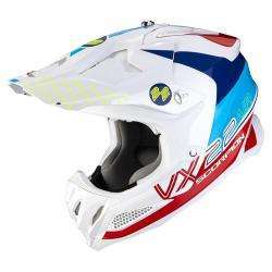 Casque SCORPION VX-22 AIR ARES Blanc-Bleu-Rouge