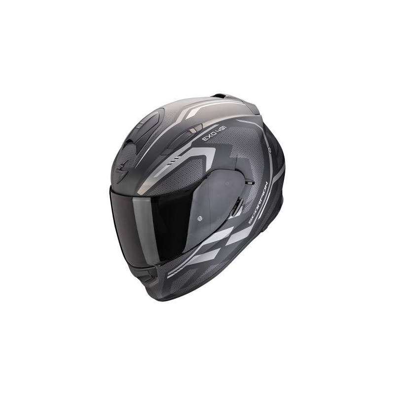 Casque SCORPION EXO-491 KRIPTA Noir Mat-Argent