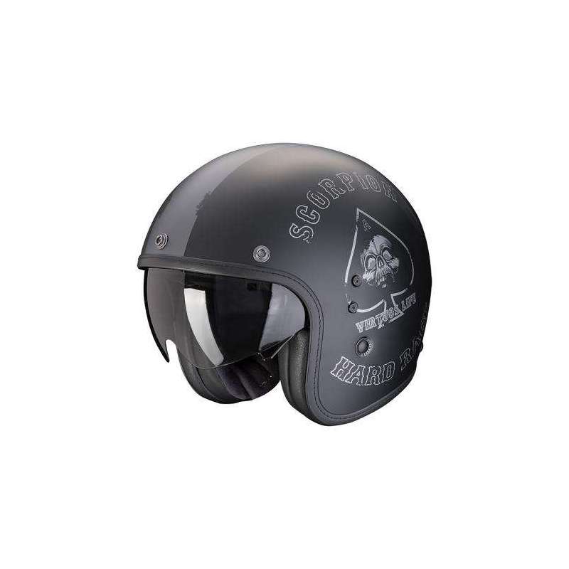 Casque SCORPION BELFAST EVO SPADE Noir Mat-Argent