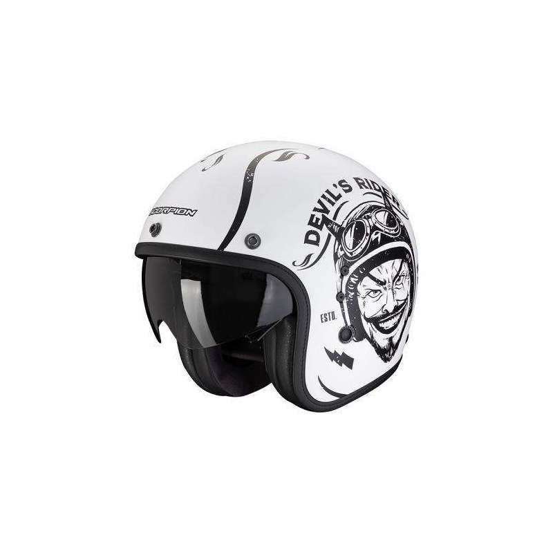 Casque SCORPION BELFAST EVO ROMEO Blanc Mat-Noir Casque SCORPION BELFAST EVO ROMEO Blanc Mat-Noir