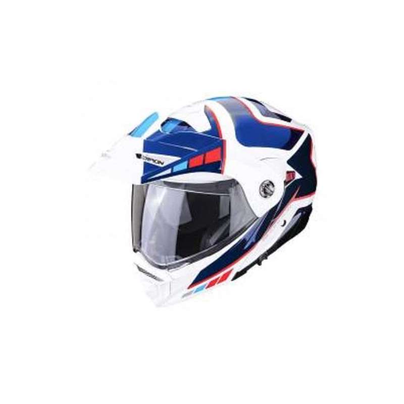 Casque SCORPION ADX-2 CAMINO Blanc Nacré-Bleu-Rouge
