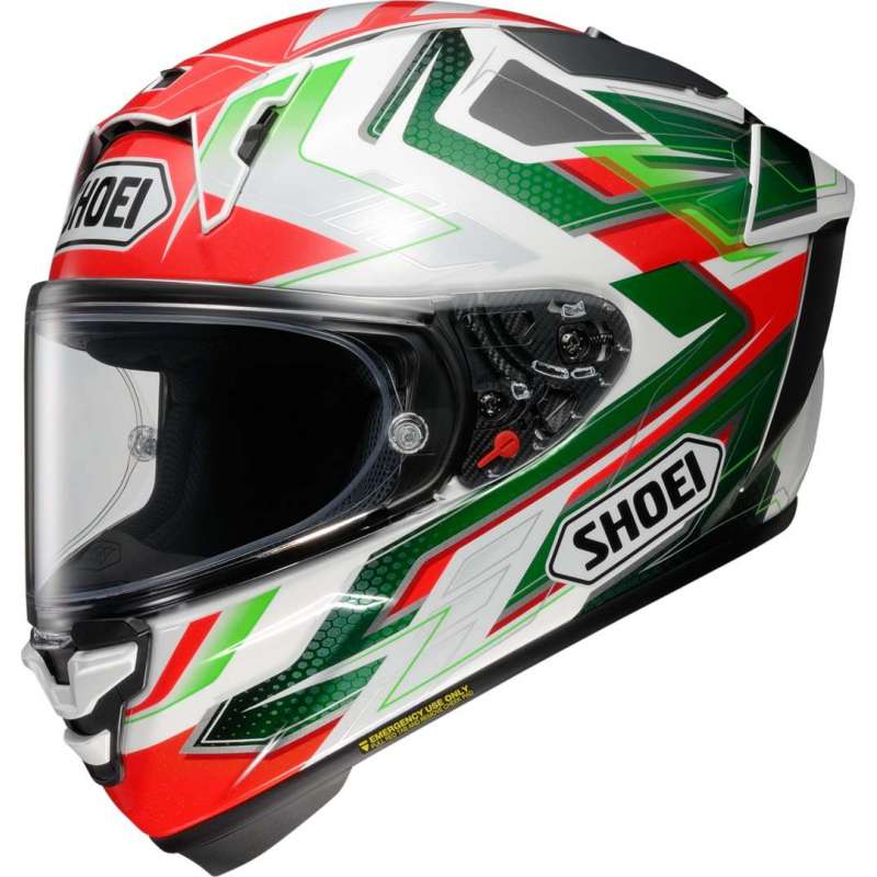 Casque intégral X-Spirit Pro X1 vert-rouge-blanc