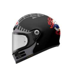 Casque intégral Glamster The Lucky Cat Garage gris-rouge-noir