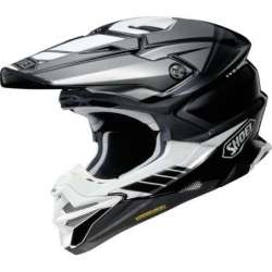 Motocross-Helm VFX-WR 6 NEWG V4 schwarz-weiss-silber