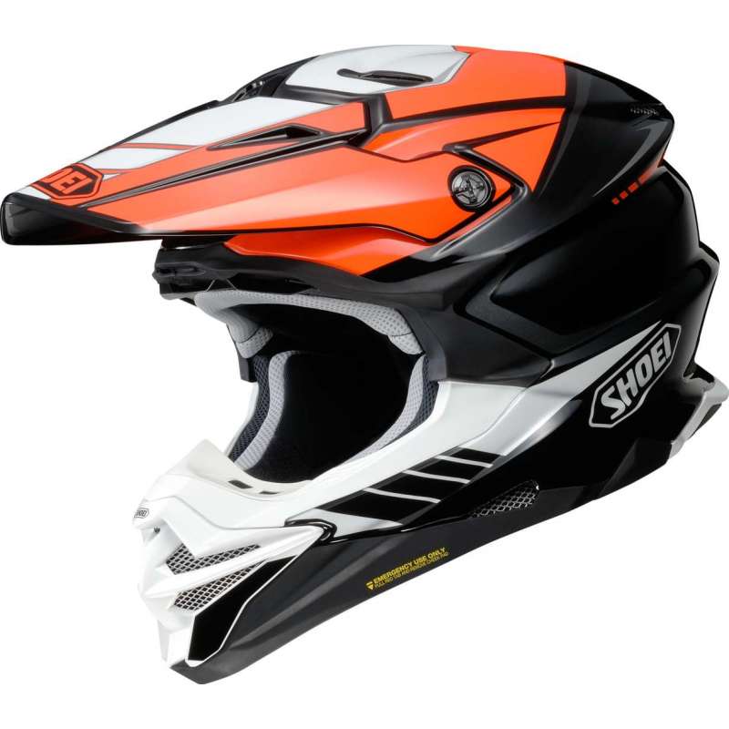 Motocross-Helm VFX-WR 6 NEWG V4 orange-schwarz-weiss
