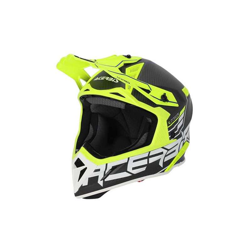 ACERBIS CASQUE OFFROAD STEEL CARBON NOIR  JAUNE FLUO  MAT