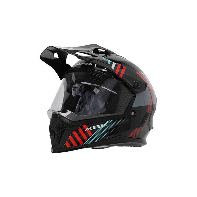 ACERBIS ENDUROHELM RIDER KINDER Schwarz Rot Glänzend