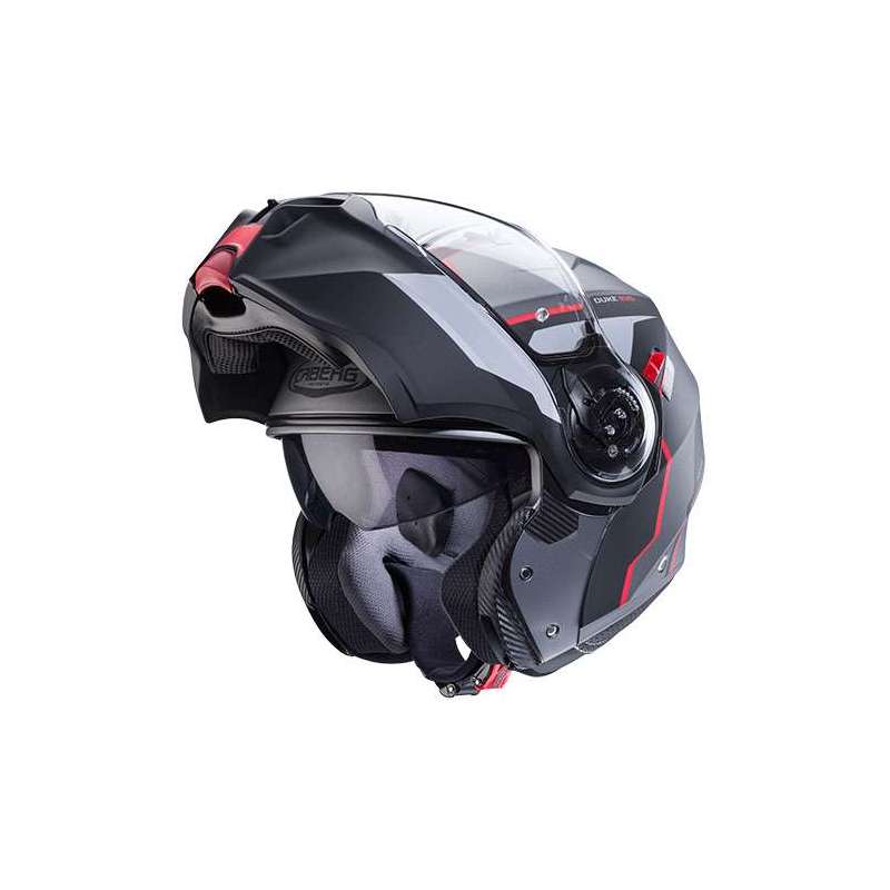 CABERG MODULARHELM DUKE EVO Move Gun Metal Schwarz Rot Matt