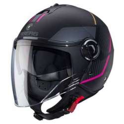 CABERG CASQUE JET RIVIERA V4X GEO NOIR FUCHSIA ANTHRACITE MAT