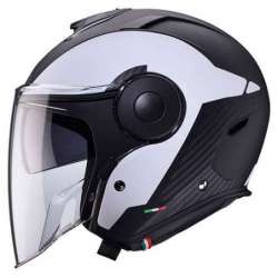 CABERG CASQUE JET SOHO MILANO  NOIR  BLANC  MAT